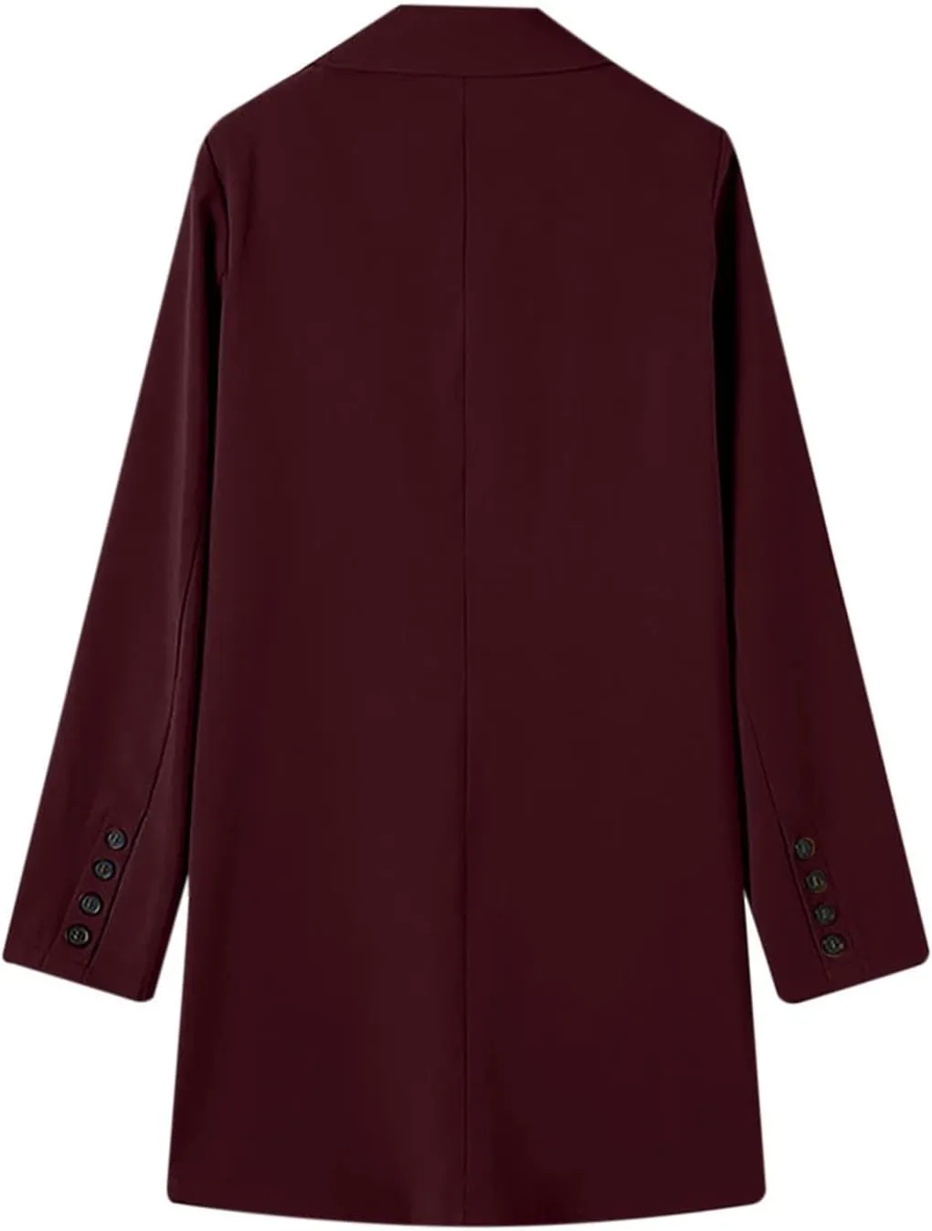 Women's Winter Casual Long Wool Blend Pea Coat Overcoat Notched Lapel Collar Trench Coat Belted Long Jacket Outerwear