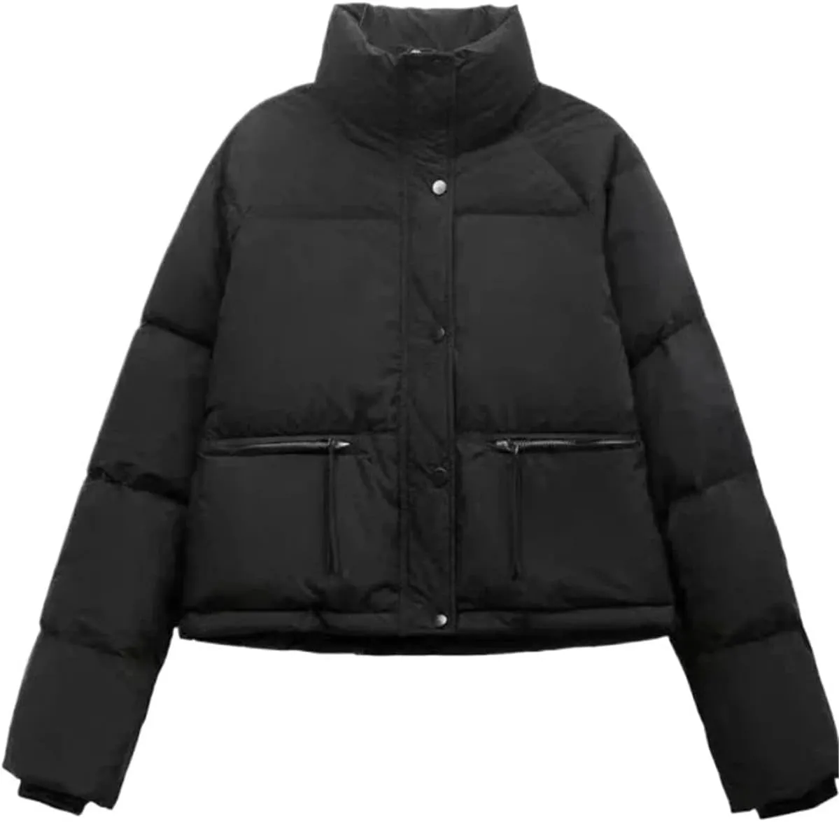 Women's Winter Coat Cotton Padded Short Fashion Stand Collar Thick Bread Jacket Jacket