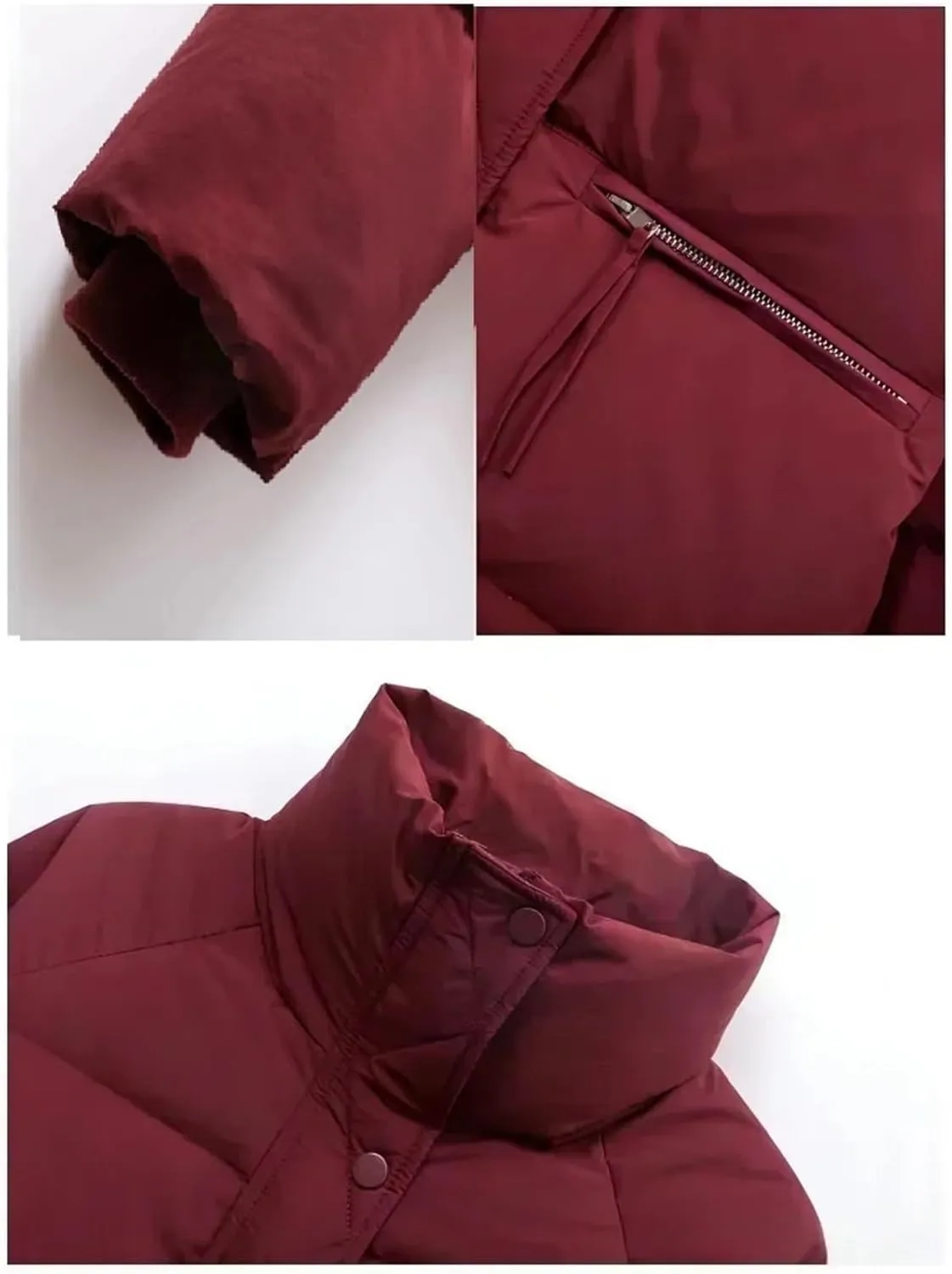 Women's Winter Coat Cotton Padded Short Fashion Stand Collar Thick Bread Jacket Jacket