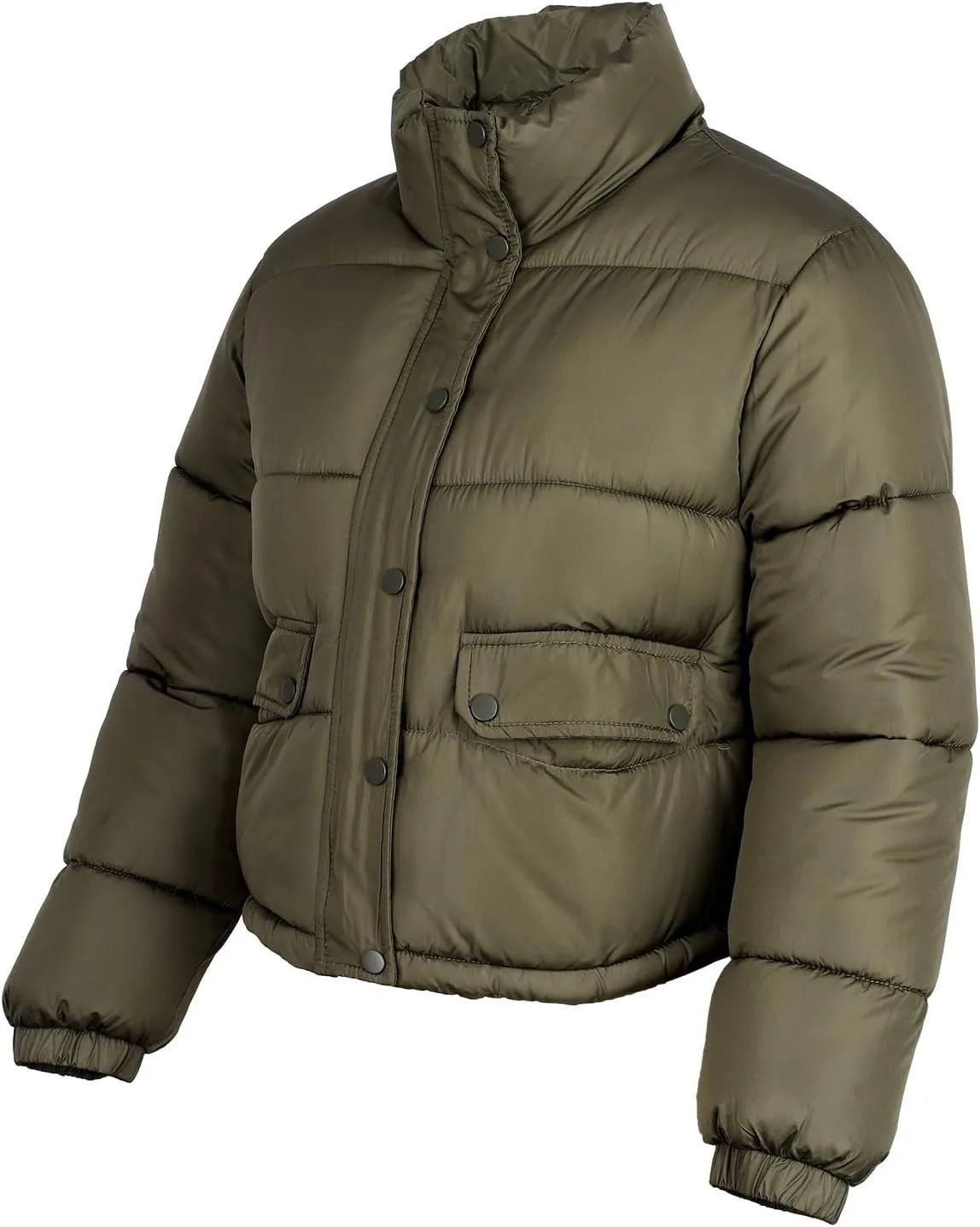 Women's Winter Cropped Puffer Jacket Coat Short Warm Quilted Fashion Jacket