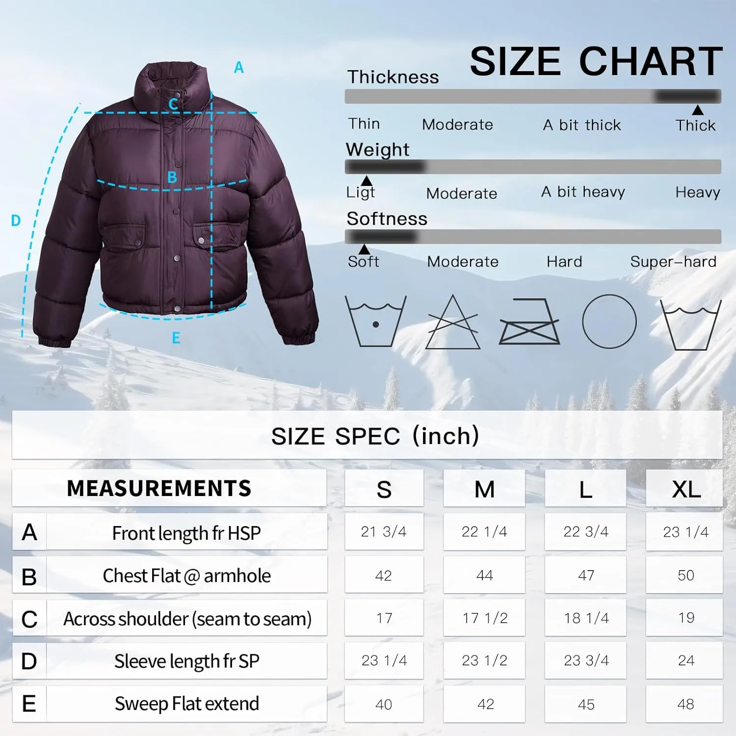 Women's Winter Cropped Puffer Jacket Coat Short Warm Quilted Fashion Jacket