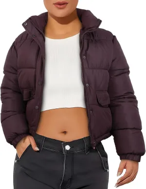 Women's Winter Cropped Puffer Jacket Coat Short Warm Quilted Fashion Jacket