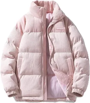 Xingfenly Fall Winter Cotton Padded Jacket Coat Unisex Couple Men' Jackets Men Puffer
