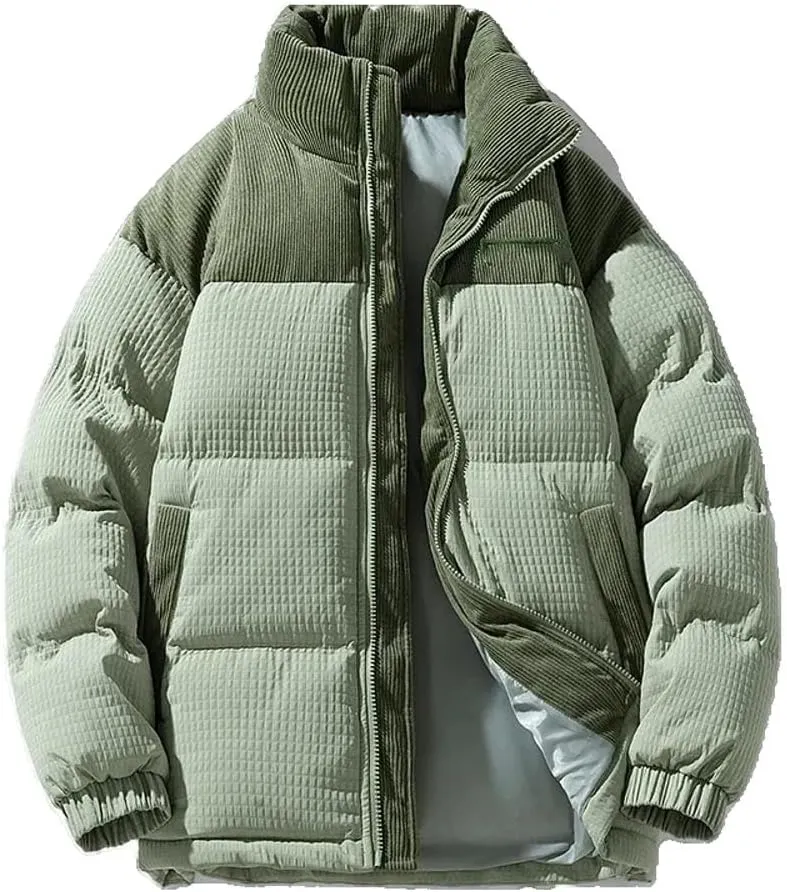 Xingfenly Fall Winter Cotton Padded Jacket Coat Unisex Couple Men' Jackets Men Puffer