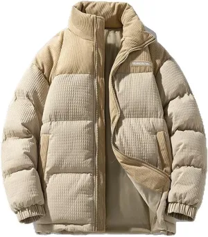 Xingfenly Fall Winter Cotton Padded Jacket Coat Unisex Couple Men' Jackets Men Puffer