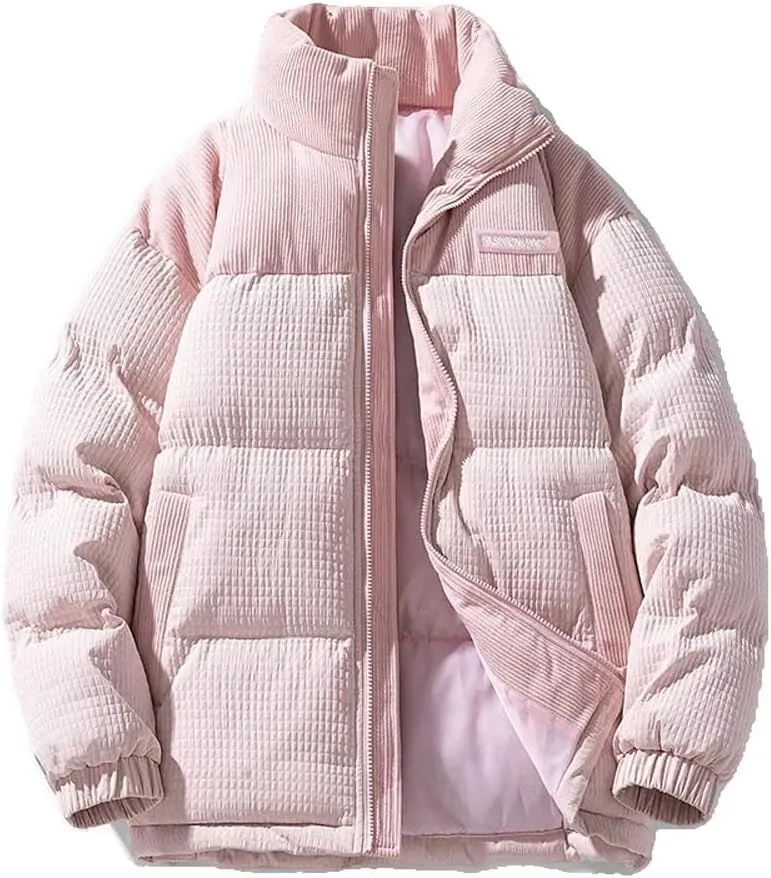 Xingfenly Fall Winter Cotton Padded Jacket Coat Unisex Couple Men' Jackets Men Puffer