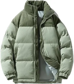 Xingfenly Fall Winter Cotton Padded Jacket Coat Unisex Couple Men' Jackets Men Puffer