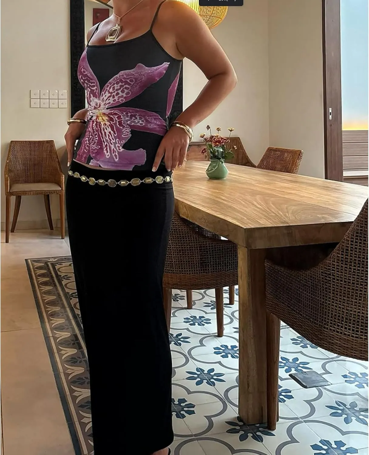 Y2K Spaghetti Strap Crop Top Vintage Floral Aesthetic Cami Tank Tops Teen Cute Summer Trendy Scoop Neck Going Out Tops