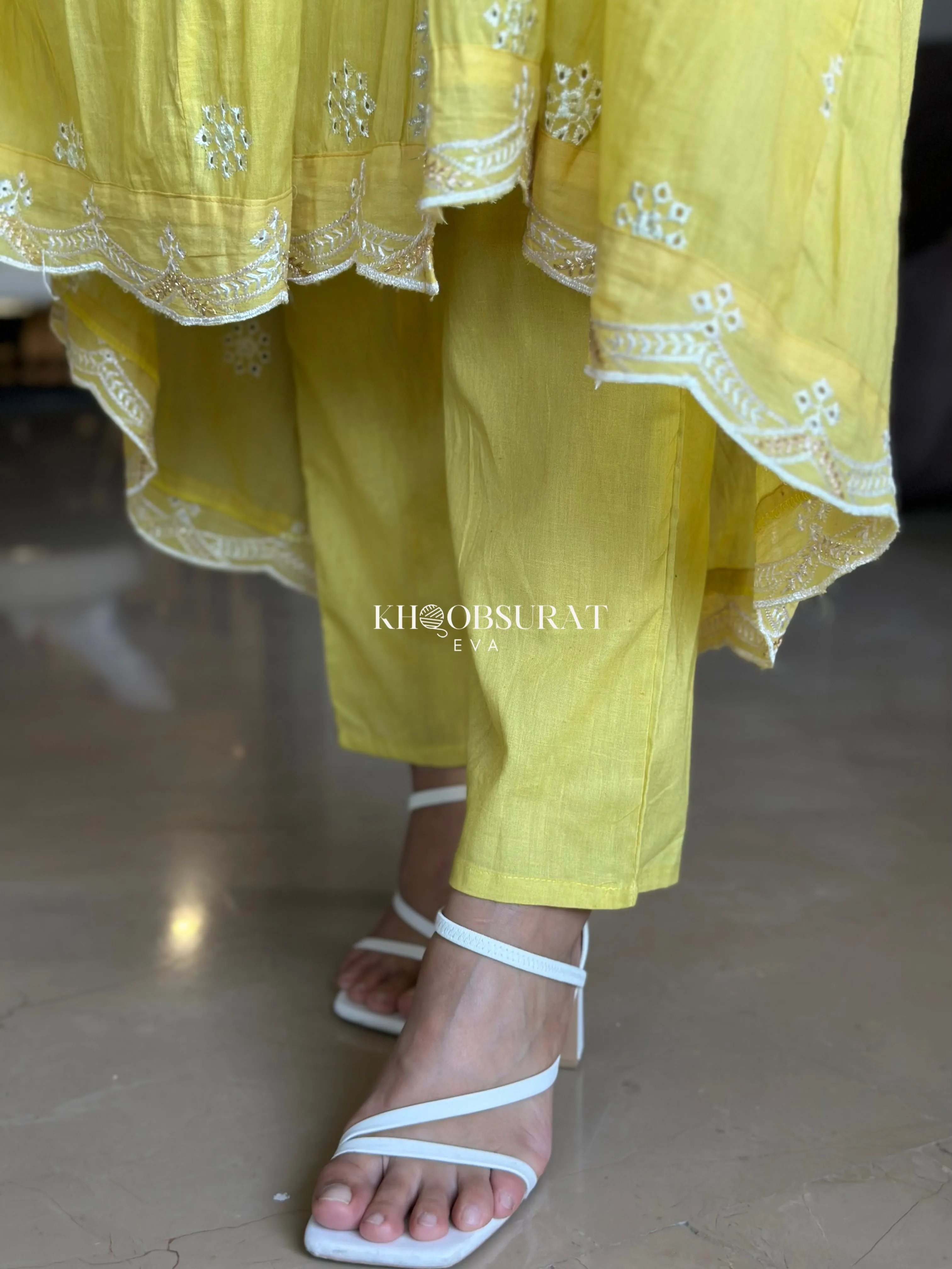 YELLOW FESTIVE DRESS DUPATTA SUIT SET
