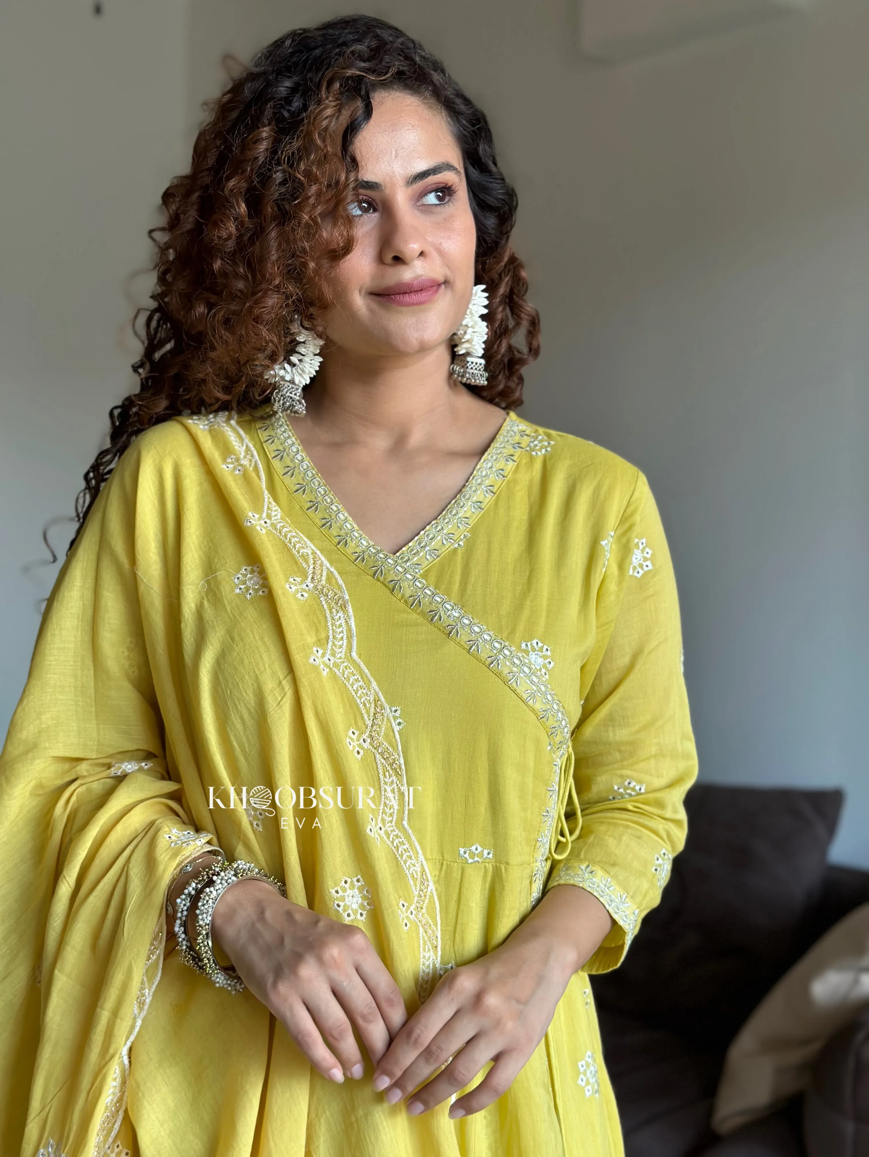 YELLOW FESTIVE DRESS DUPATTA SUIT SET