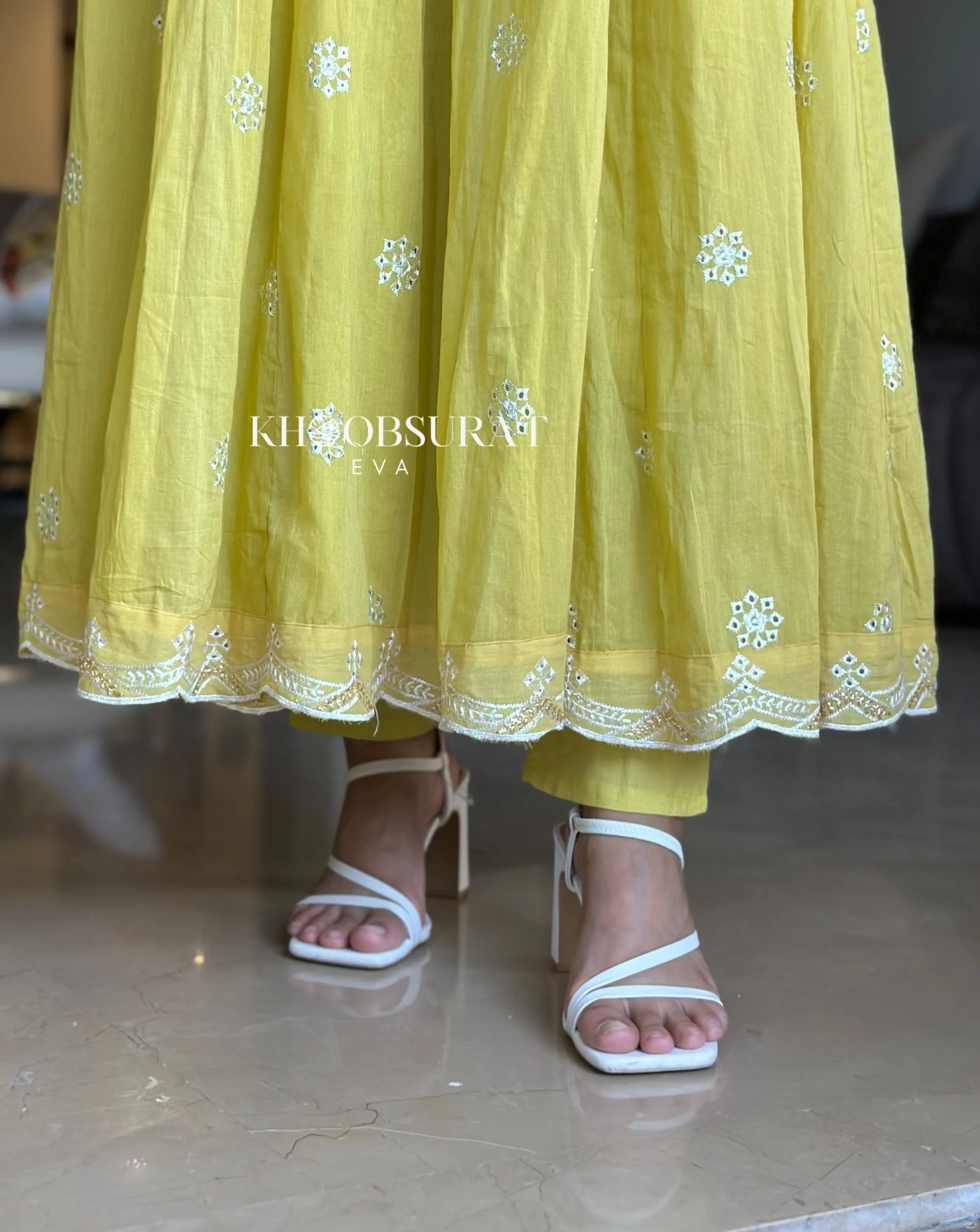 YELLOW FESTIVE DRESS DUPATTA SUIT SET