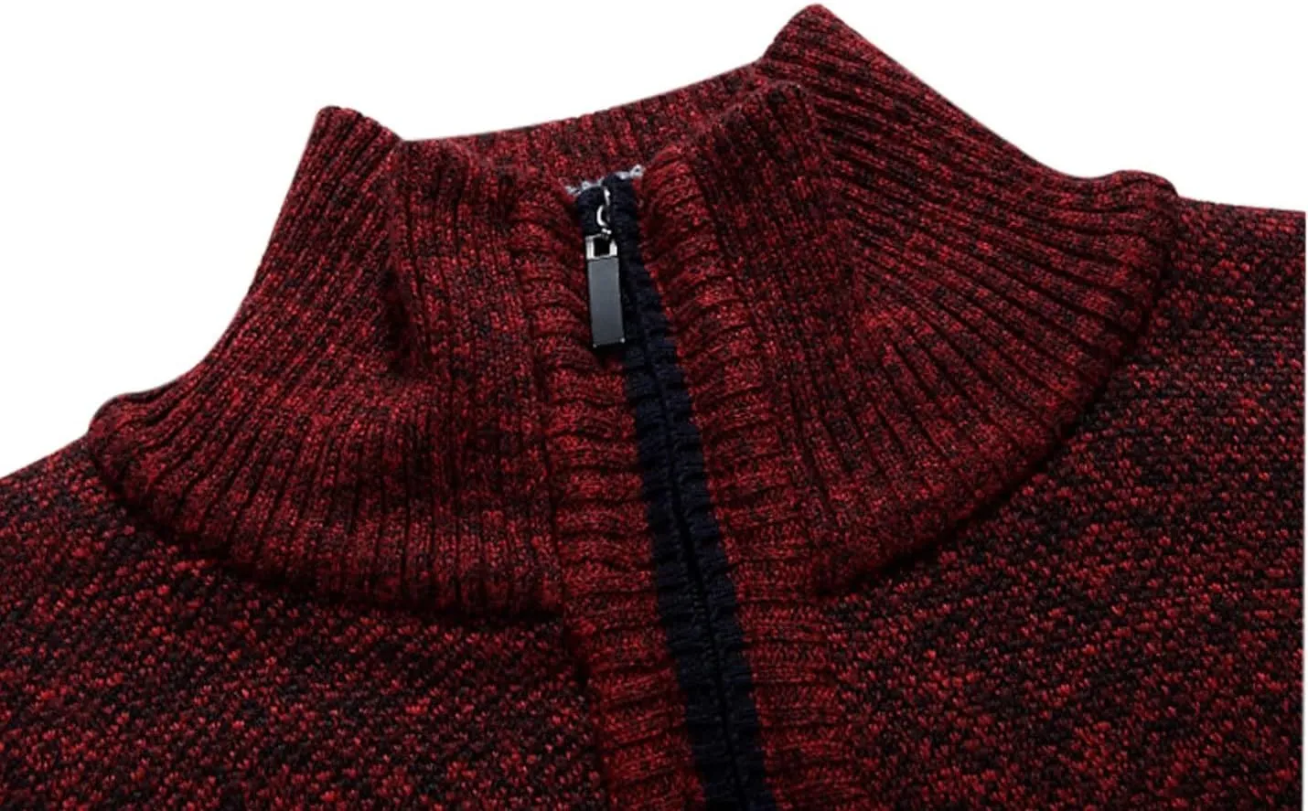 Yeokou Men's Casual Slim Full Zip Thick Knitted Cardigan Sweaters with Pockets