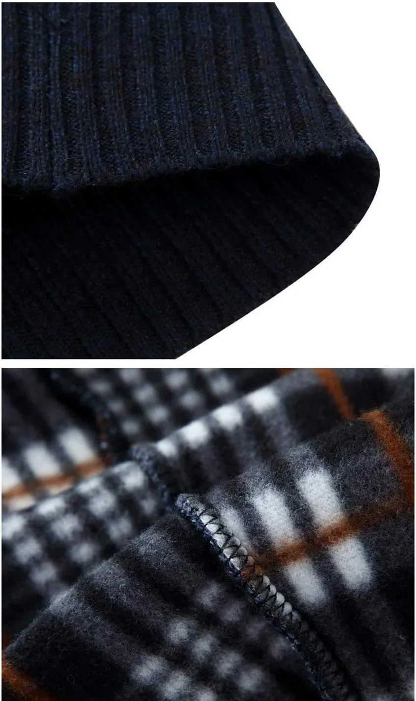 Yeokou Men's Casual Slim Full Zip Thick Knitted Cardigan Sweaters with Pockets