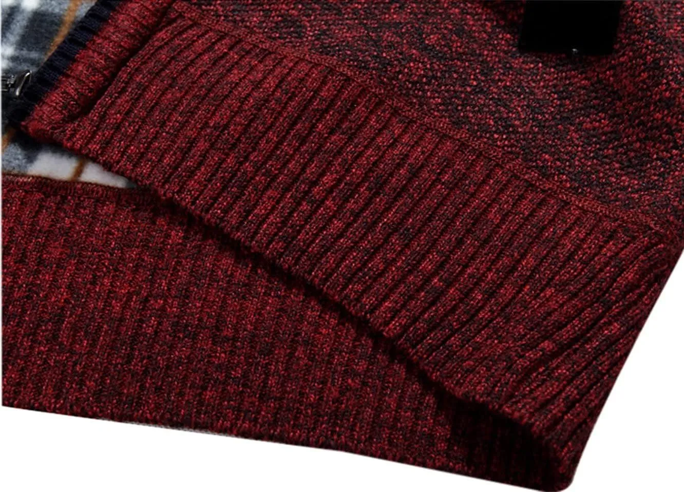 Yeokou Men's Casual Slim Full Zip Thick Knitted Cardigan Sweaters with Pockets
