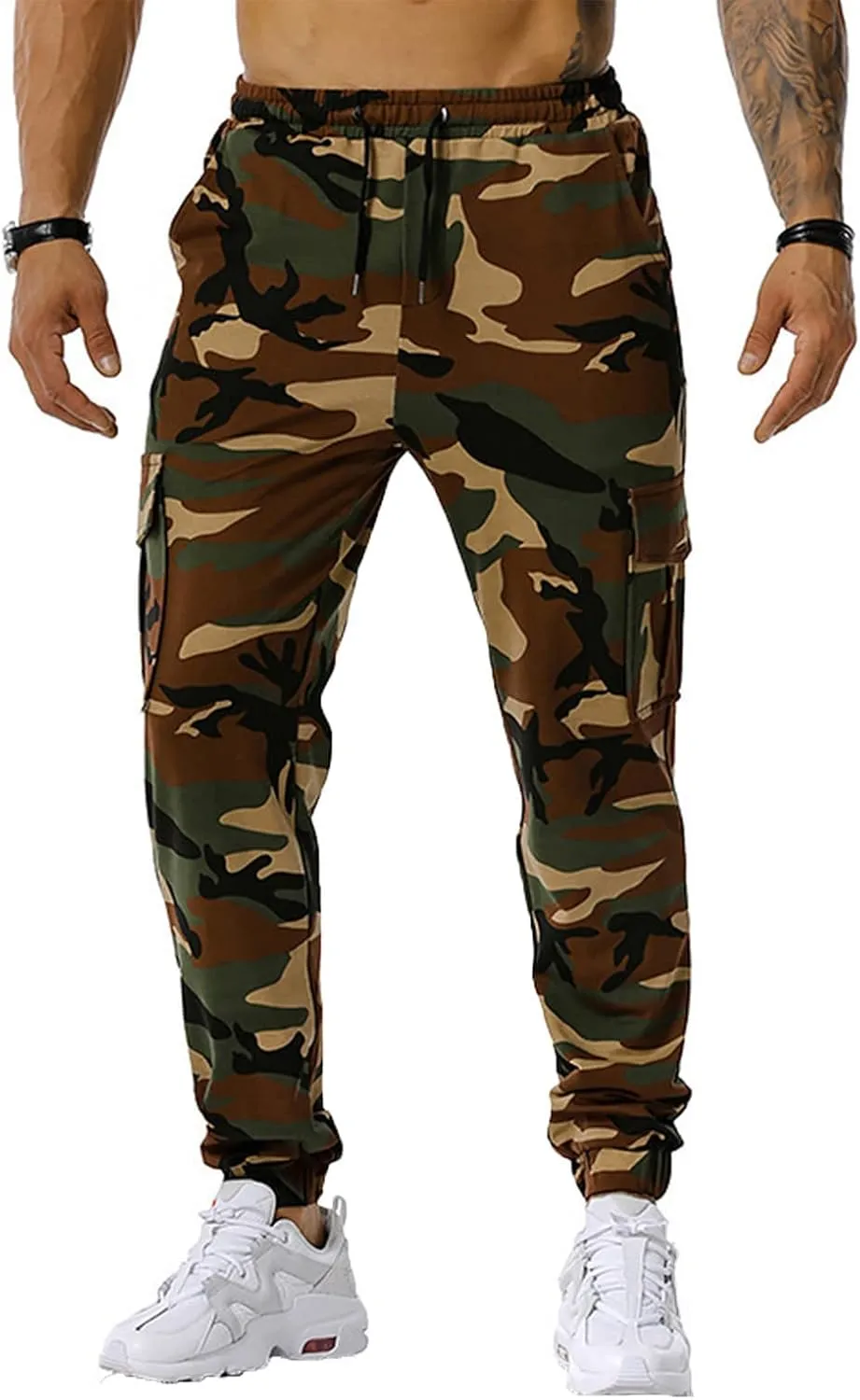 Ymosrh Cargo Work Pants for Men Solid Color Ripped Holes Frayed Gradient Washed Trousers Mens Exercise Pants XXL