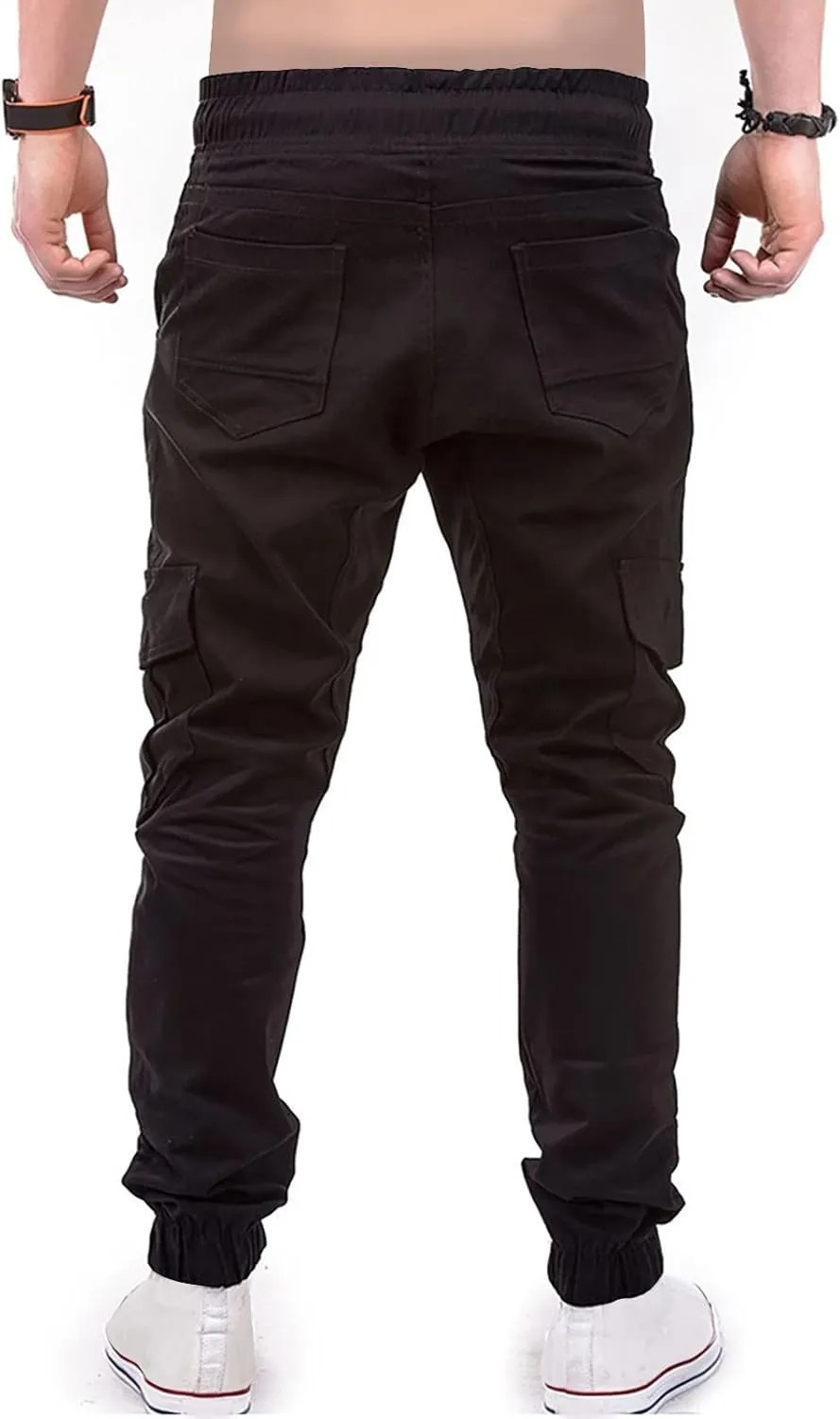 Ymosrh Cargo Work Pants for Men Solid Color Ripped Holes Frayed Gradient Washed Trousers Mens Exercise Pants XXL