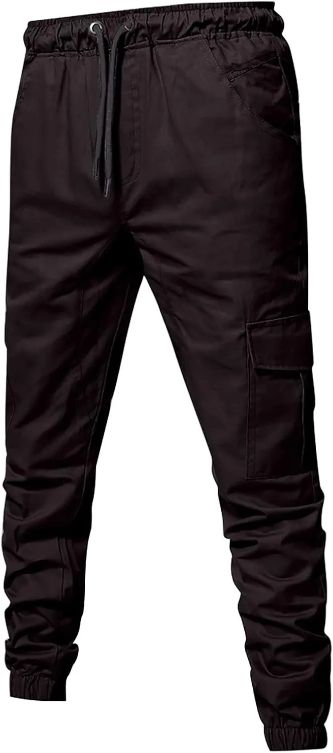 Ymosrh Cargo Work Pants for Men Solid Color Ripped Holes Frayed Gradient Washed Trousers Mens Exercise Pants XXL