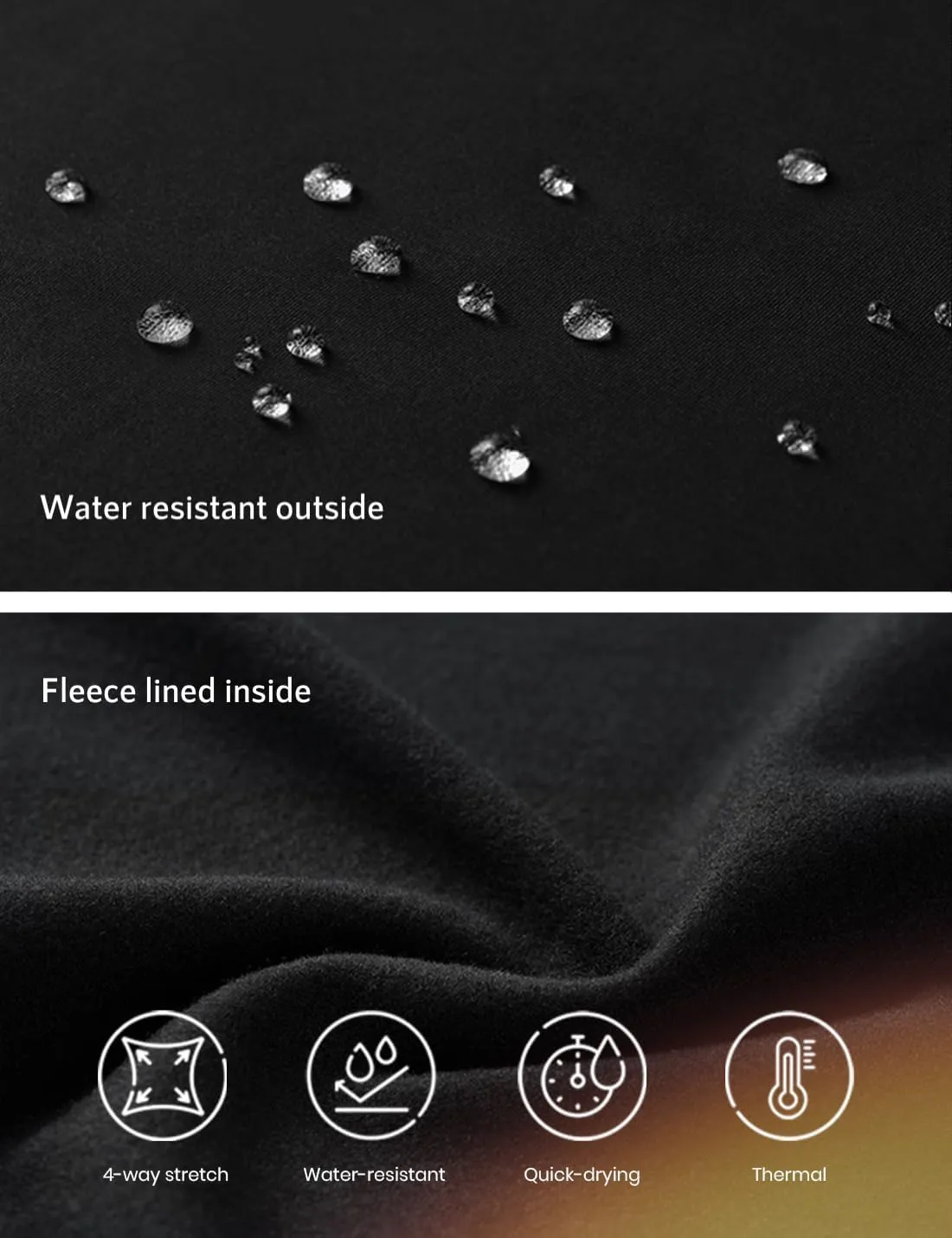 Yogipace Petite/Regular/Tall Women's Water Resistant Fleece Lined Thermal Tights