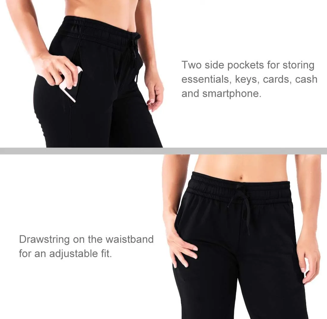 Yogipace,Petite/Regular/Tall,Women's Water Resistant Thermal Fleece Pants Sweatpants