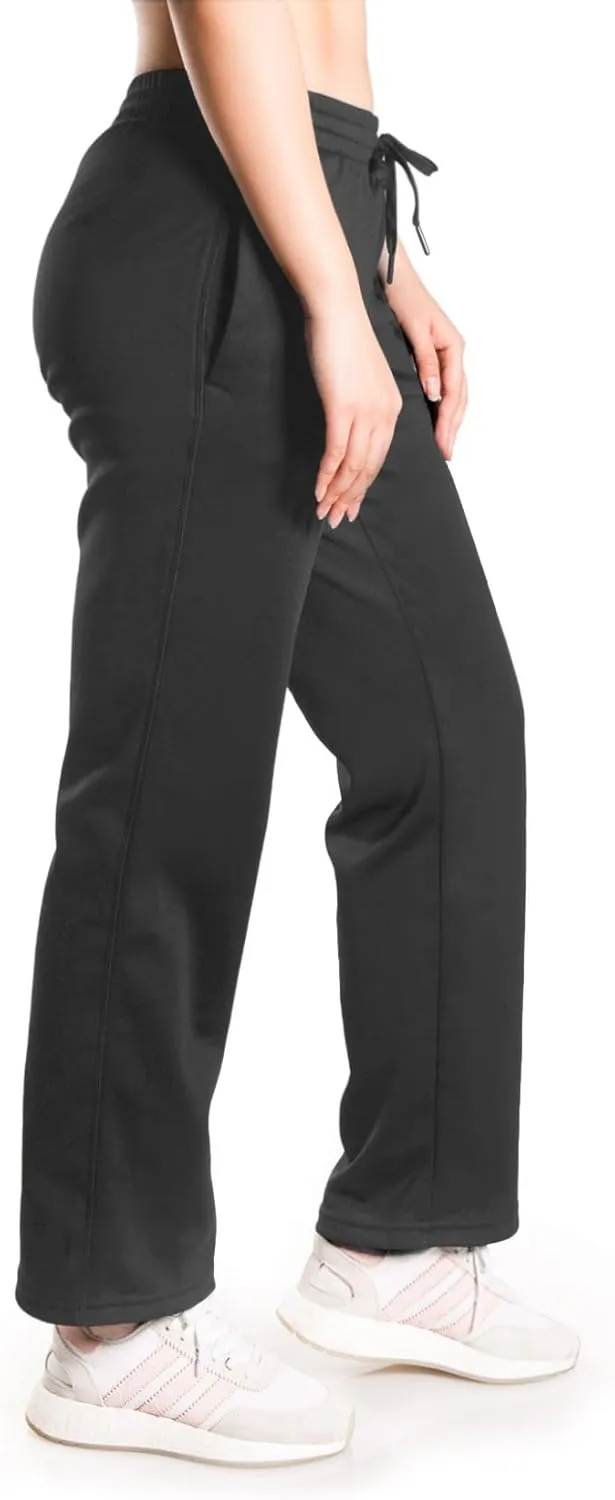 Yogipace,Petite/Regular/Tall,Women's Water Resistant Thermal Fleece Pants Sweatpants