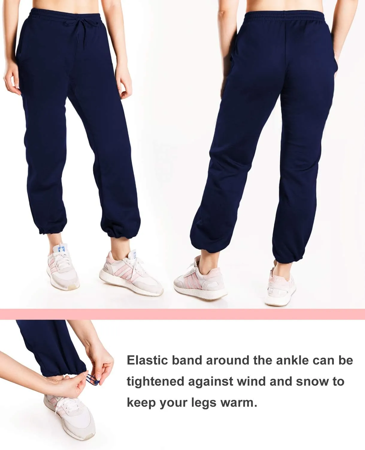 Yogipace,Petite/Regular/Tall,Women's Water Resistant Thermal Fleece Pants Sweatpants