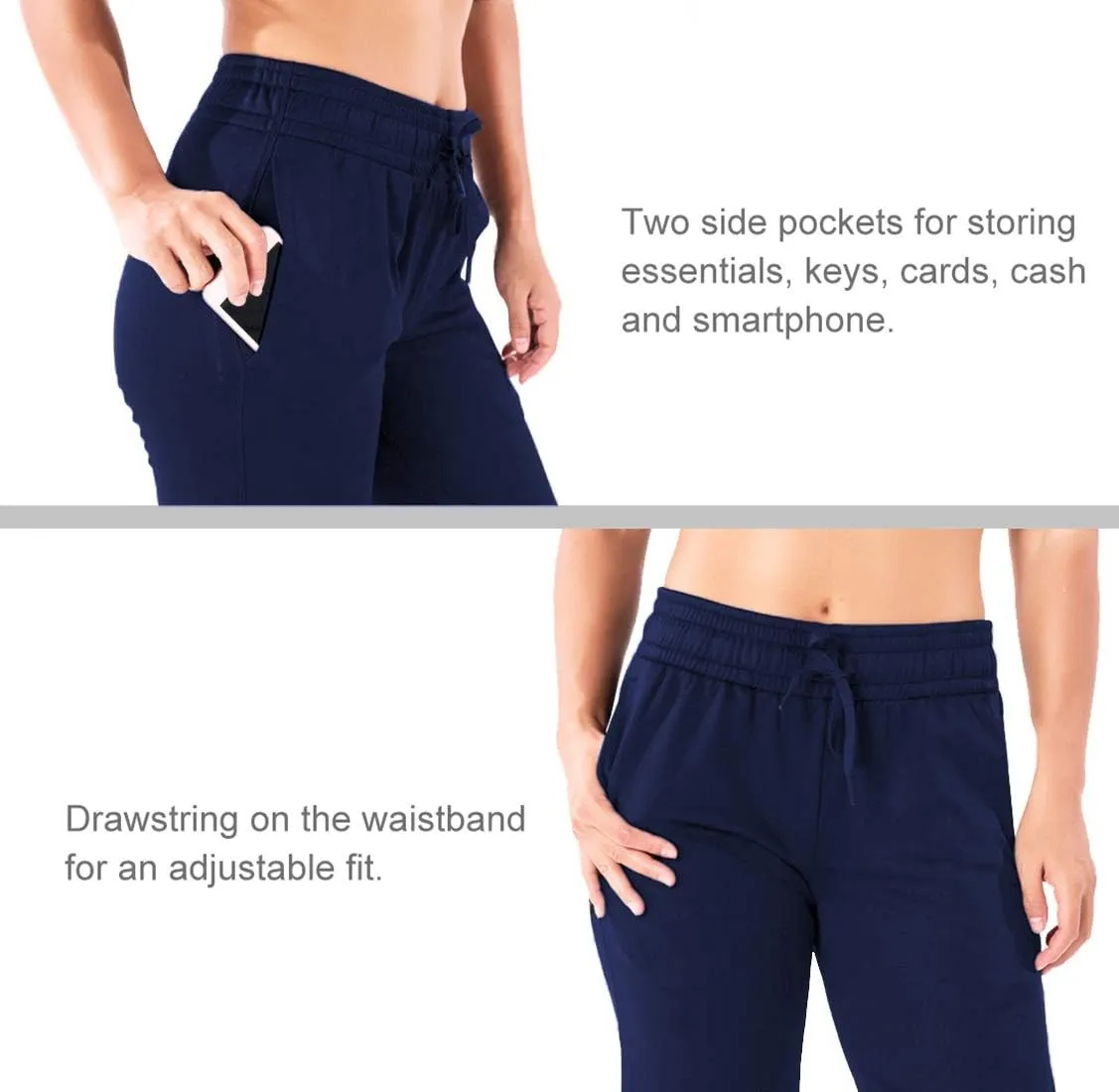 Yogipace,Petite/Regular/Tall,Women's Water Resistant Thermal Fleece Pants Sweatpants