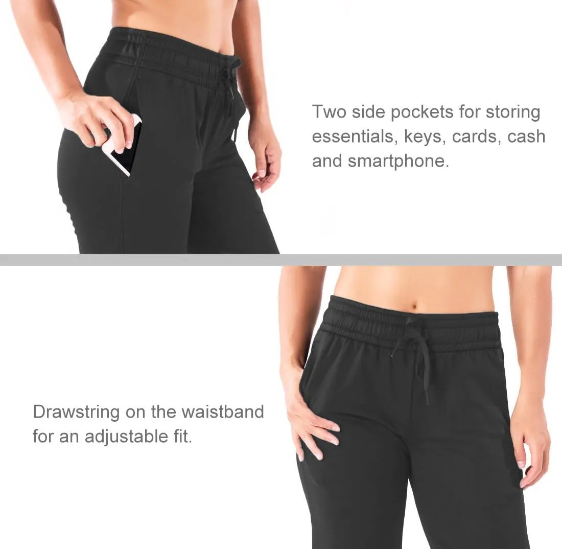 Yogipace,Petite/Regular/Tall,Women's Water Resistant Thermal Fleece Pants Sweatpants