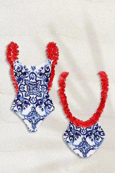 Zenya – Adjustable straps – Printed gathered two-piece swimsuit